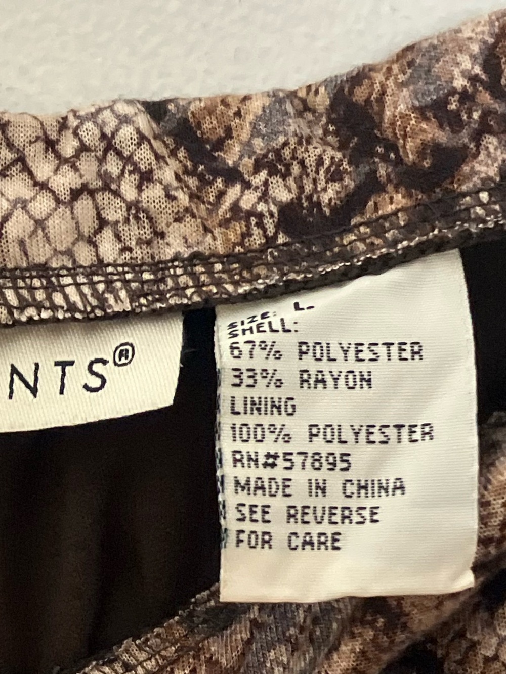 Vintage Y2K Requirements animal print snakeskin Midi Skirt lace trim Large - Picture 5 of 5